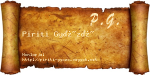 Piriti Győző névjegykártya